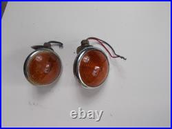 Vintage Car Part Amber Lights with Wiring 3-1/2 Diameter Vintage Car Part Amber Lights with Wiring 3-1/2 Diameter