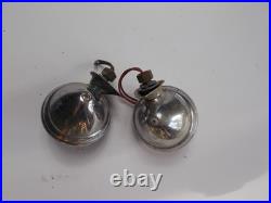 Vintage Car Part Amber Lights with Wiring 3-1/2 Diameter