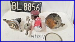 Vintage Car Parts Number Plate Lucas King Road Lamp Motor Meter Cap MG Wheel Nut