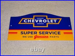 Vintage Chevrolet Super Service We Use Genuine Parts 1' Metal Gas Car Truck Sign