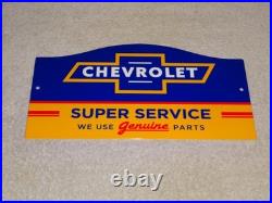 Vintage Chevrolet Super Service We Use Genuine Parts 1' Metal Gas Car Truck Sign