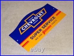 Vintage Chevrolet Super Service We Use Genuine Parts 1' Metal Gas Car Truck Sign