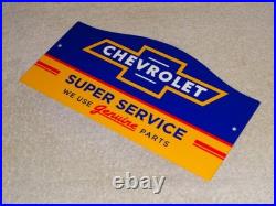 Vintage Chevrolet Super Service We Use Genuine Parts 1' Metal Gas Car Truck Sign