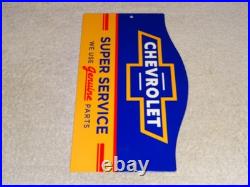 Vintage Chevrolet Super Service We Use Genuine Parts 1' Metal Gas Car Truck Sign