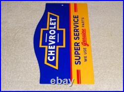 Vintage Chevrolet Super Service We Use Genuine Parts 1' Metal Gas Car Truck Sign