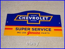 Vintage Chevrolet Super Service We Use Genuine Parts 1' Metal Gas Car Truck Sign