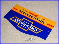 Vintage Chevrolet Super Service We Use Genuine Parts 1' Metal Gas Car Truck Sign