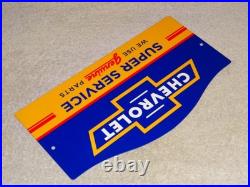 Vintage Chevrolet Super Service We Use Genuine Parts 1' Metal Gas Car Truck Sign