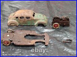 Vintage Chrysler Airflow Toy Car Prewar 1935'my Friends' Wind Up Japan Parts