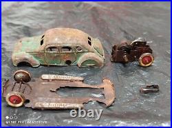 Vintage Chrysler Airflow Toy Car Prewar 1935'my Friends' Wind Up Japan Parts