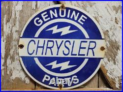 Vintage Chrysler Porcelain Sign Genuine Parts Dealer Truck Car Service Sales 12