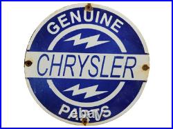 Vintage Chrysler Porcelain Sign Genuine Parts Dealer Truck Car Service Sales 12