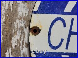 Vintage Chrysler Porcelain Sign Genuine Parts Dealer Truck Car Service Sales 12