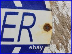 Vintage Chrysler Porcelain Sign Genuine Parts Dealer Truck Car Service Sales 12