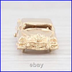 Vintage Classic Car Charm 14k Yellow Gold 3D Moving Parts Keepsake Pendant