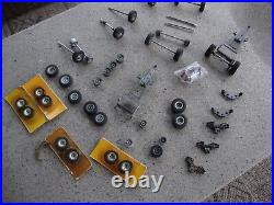 Vintage Cox 1/32 1/24 SLOT CAR Chassis LOT magn Wheels & Axles misc parts nascar