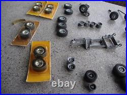 Vintage Cox 1/32 1/24 SLOT CAR Chassis LOT magn Wheels & Axles misc parts nascar