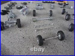 Vintage Cox 1/32 1/24 SLOT CAR Chassis LOT magn Wheels & Axles misc parts nascar