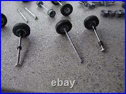 Vintage Cox 1/32 1/24 SLOT CAR Chassis LOT magn Wheels & Axles misc parts nascar