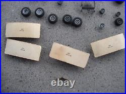 Vintage Cox 1/32 1/24 SLOT CAR Chassis LOT magn Wheels & Axles misc parts nascar