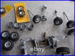 Vintage Cox 1/32 1/24 SLOT CAR Chassis LOT magn Wheels & Axles misc parts nascar