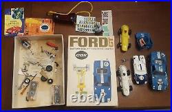 Vintage Cox Ford GT Slot Car, Controller and box eldon cars and more parts