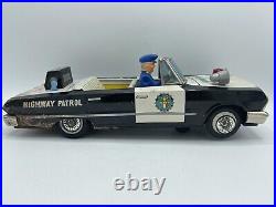 Vintage Daiya Japan Tin Metal Chevy Convertible Mystery Action Police Car Parts