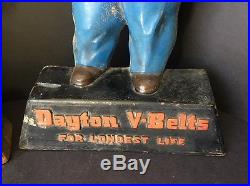 Vintage Dayton V Belt Advertising Figures Automobile Car Part Cast Iron Composit