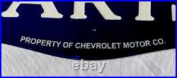 Vintage Double Sided Chevrolet 24 Parts Porcelain Sign Car Gas Oil Service