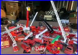 Vintage Fire Truck/Car/Boat/Trailer + Parts Accessories Toy Lot Collection