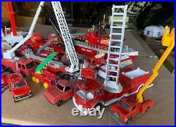 Vintage Fire Truck/Car/Boat/Trailer + Parts Accessories Toy Lot Collection