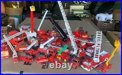 Vintage Fire Truck/Car/Boat/Trailer + Parts Accessories Toy Lot Collection