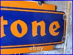 Vintage Firestone Porcelain Sign 36 American Automobile Tires Car Truck Parts