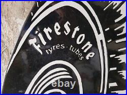 Vintage Firestone Porcelain Sign 36 American Automobile Tires Car Truck Parts