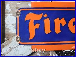 Vintage Firestone Porcelain Sign 36 Old 1955 Automobile Tires Car Truck Parts