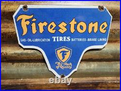 Vintage Firestone Porcelain Sign Gas Oil Lube Lining Brakes Auto Tire Car Parts Vintage Firestone Porcelain Sign Gas Oil Lube Lining Brakes Auto Tire Car Parts