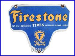 Vintage Firestone Porcelain Sign Gas Oil Lube Lining Brakes Auto Tire Car Parts Vintage Firestone Porcelain Sign Gas Oil Lube Lining Brakes Auto Tire Car Parts