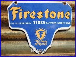 Vintage Firestone Porcelain Sign Gas Oil Lube Lining Brakes Auto Tire Car Parts Vintage Firestone Porcelain Sign Gas Oil Lube Lining Brakes Auto Tire Car Parts