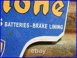 Vintage Firestone Porcelain Sign Gas Oil Lube Lining Brakes Auto Tire Car Parts Vintage Firestone Porcelain Sign Gas Oil Lube Lining Brakes Auto Tire Car Parts