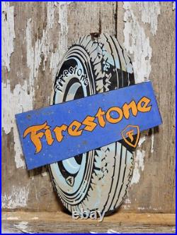 Vintage Firestone Porcelain Sign Old Auto Truck Tire Manufacturer Car Parts Sign Vintage Firestone Porcelain Sign Old Auto Truck Tire Manufacturer Car Parts Sign