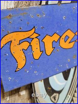 Vintage Firestone Porcelain Sign Old Auto Truck Tire Manufacturer Car Parts Sign Vintage Firestone Porcelain Sign Old Auto Truck Tire Manufacturer Car Parts Sign