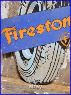 Vintage Firestone Porcelain Sign Old Auto Truck Tire Manufacturer Car Parts Sign Vintage Firestone Porcelain Sign Old Auto Truck Tire Manufacturer Car Parts Sign