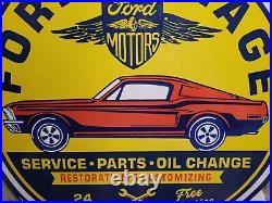 Vintage Ford Garage Porcelain Sign 30 Mechanic Repair Car Truck Service Parts