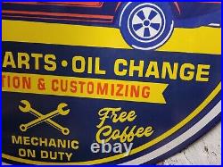 Vintage Ford Garage Porcelain Sign 30 Mechanic Repair Car Truck Service Parts