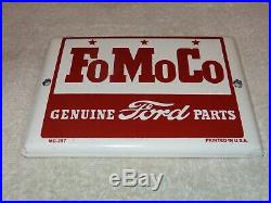 Vintage Ford Genuine Parts Fomoco 7 Porcelain Metal Car Truck Gasoline Oil Sign