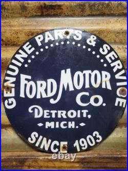 Vintage Ford Motor Co. Porcelain Sign Detroit Car Gas Sales Service Auto Parts Vintage Ford Motor Co. Porcelain Sign Detroit Car Gas Sales Service Auto Parts