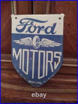 Vintage Ford Motor Co. Porcelain Sign Detroit Car Gas Sales Service Auto Parts Vintage Ford Motor Co. Porcelain Sign Detroit Car Gas Sales Service Auto Parts