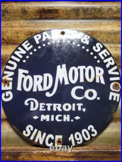 Vintage Ford Motor Co. Porcelain Sign Detroit Car Gas Sales Service Auto Parts Vintage Ford Motor Co. Porcelain Sign Detroit Car Gas Sales Service Auto Parts