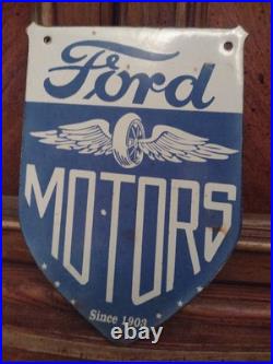 Vintage Ford Motor Co. Porcelain Sign Detroit Car Gas Sales Service Auto Parts Vintage Ford Motor Co. Porcelain Sign Detroit Car Gas Sales Service Auto Parts