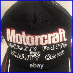 Vintage Ford Motorcraft Quality Parts For Quality Cars 3 Stripe Trucker Hat USA